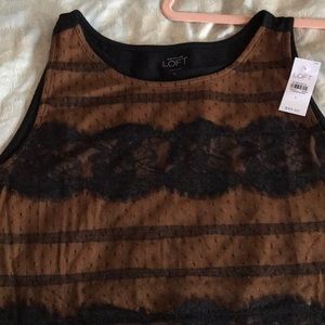 Loft Lace and Mesh Overlay Tank. New with Tags
